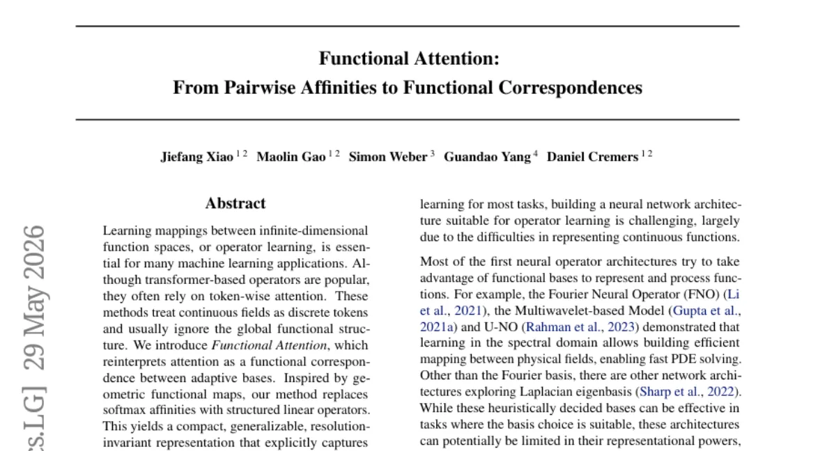 Functional Attention — 연산자 학습을 위한 함수 공간 어텐션, PDE·3D 세그멘테이션에서 SOTA