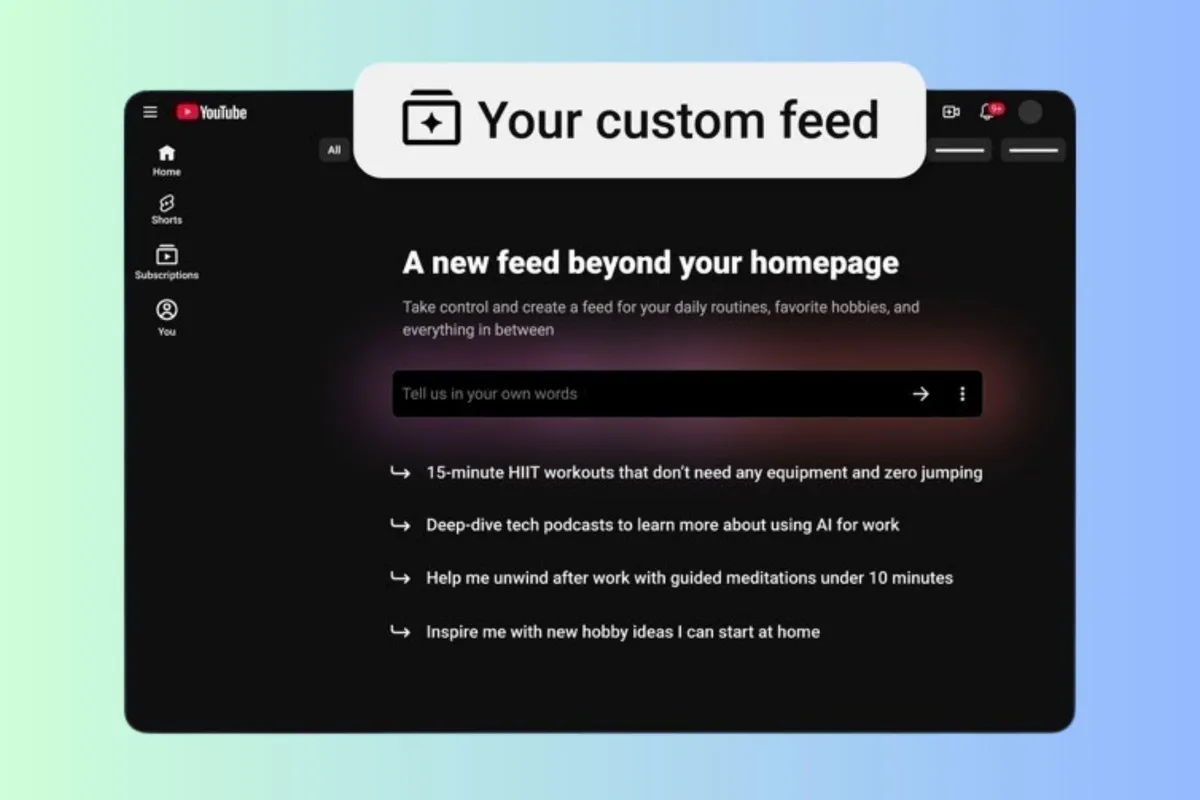 YouTube, AI 맞춤 피드 기능 출시 — 프롬프트로 시청 목록 생성