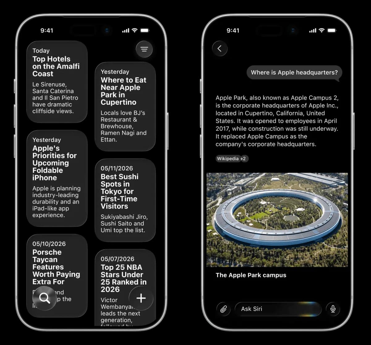iOS 27 Siri 앱 렌더 유출 — Apple, ChatGPT 대항 AI 비서 전면 개편