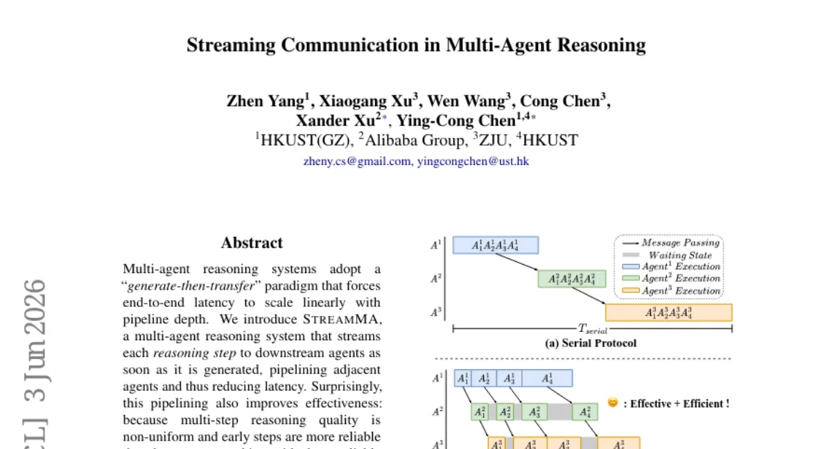StreamMA: Multi-agent reasoning latency를 파이프라인으로 줄이면서 정확도도 개선
