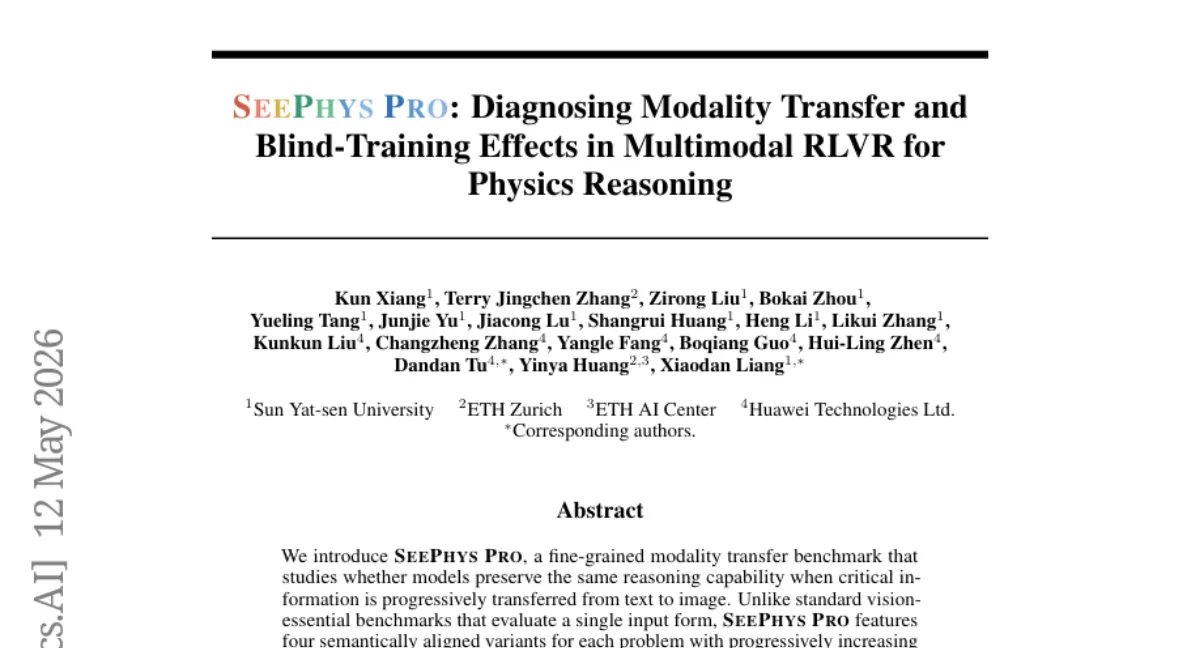 SeePhys Pro: 정보가 텍스트에서 이미지로 이동할 때 추론 성능이 떨어지는 현상과 진단