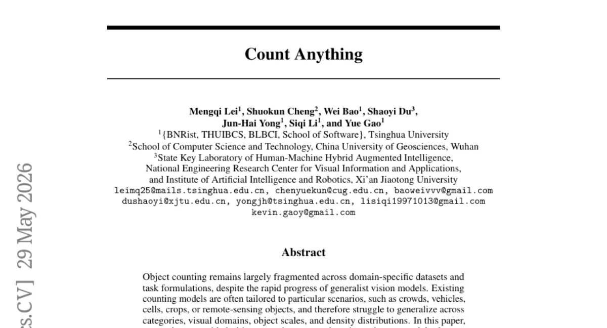 Count Anything — 텍스트 기반 객체 카운팅 통합 모델, 6개 도메인 619개 카테고리 일반화