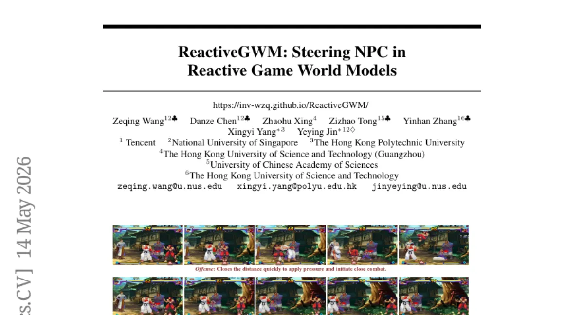 ReactiveGWM: 플레이어-NPC 상호작용을 분리한 반응형 게임 월드 모델