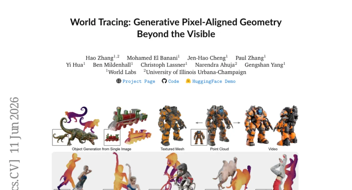 World Tracing: 픽셀 정렬 3D 생성 — 가려진 면까지 완결된 형상