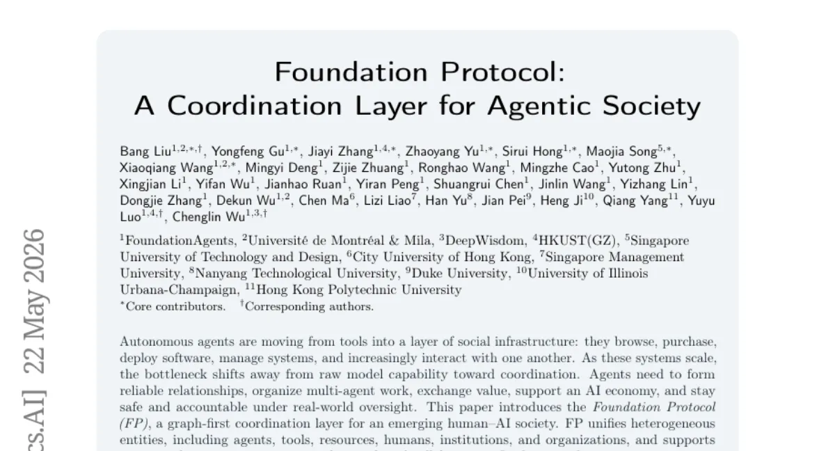 Foundation Protocol: 멀티 에이전트 사회를 위한 그래프 기반 조율 계층