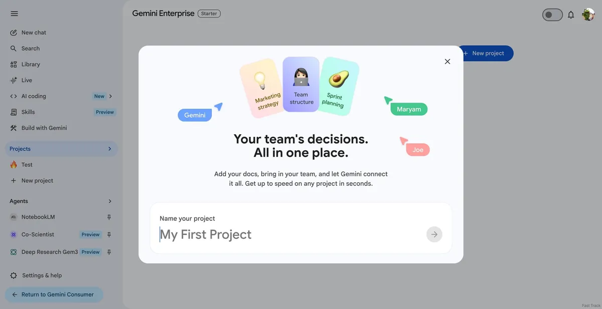 Google, Gemini for Business 에 프로젝트·협업·워크플로우 에이전트 추가