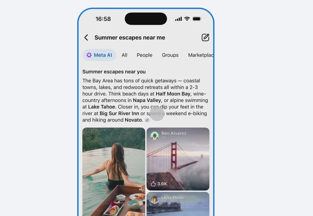 Meta, Facebook AI 검색 모드 출시 — 공개 게시물 활용
