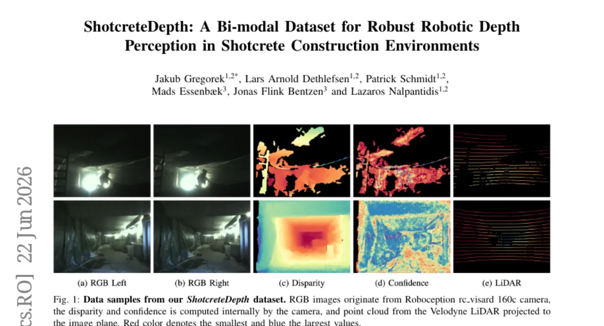 ShotcreteDepth: 건설 현장용 bi-modal 데이터셋 — 터빈·조명 악조건에서 depth estimation 지원
