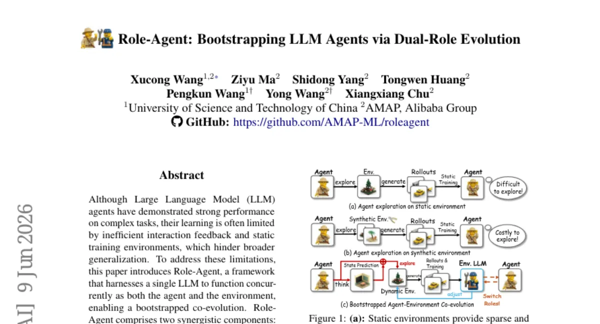 Role-Agent: LLM 하나로 에이전트와 환경을 동시에 — 4% 이상 성능 향상