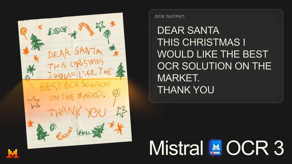 Mistral AI, 문서 지능의 새 지평 'Mistral OCR 3' 공개