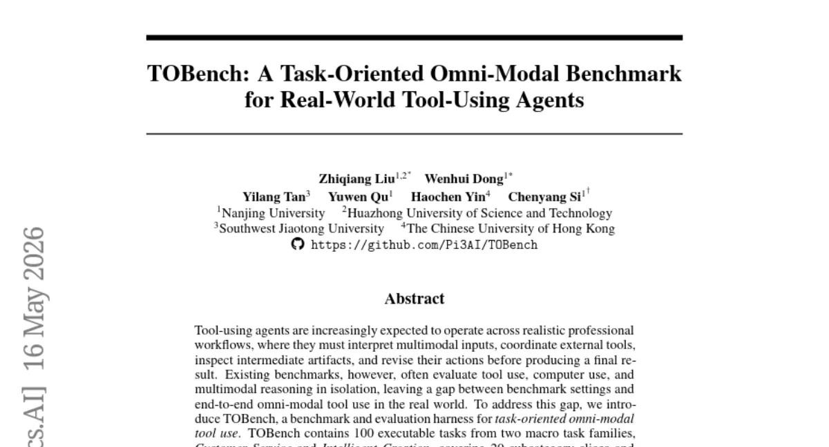 MM-ToolBench: 실제 업무 흐름에서 멀티모달·툴·컴퓨터 사용을 통합 평가 — Claude Opus 4.6도 32% 성공률