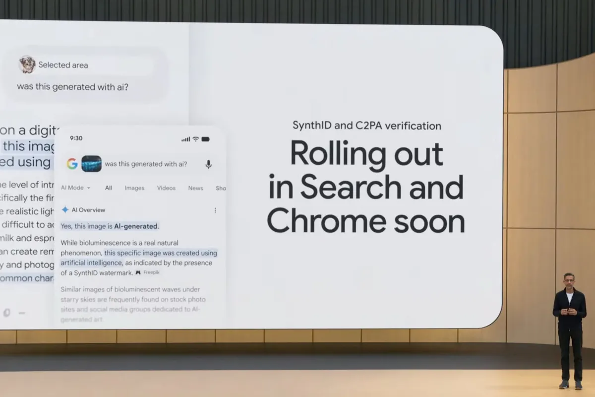 Google, Chrome과 Search에 SynthID·C2PA 확인 기능 도입