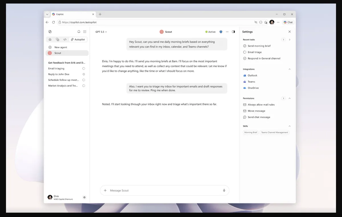 Microsoft, AI 비서 Scout 출시 — OpenClaw 기반, M365 앱 전방위 통합
