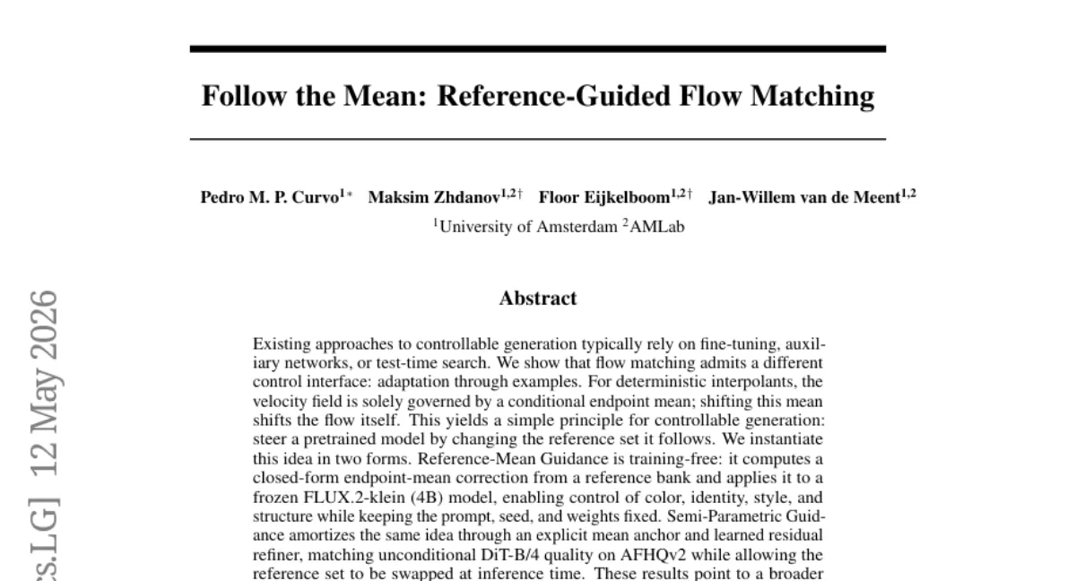 Flow matching 제어 — 참조 예제로 모델 조정, FLUX.2-klein(4B) 학습 없이 색·스타일 제어