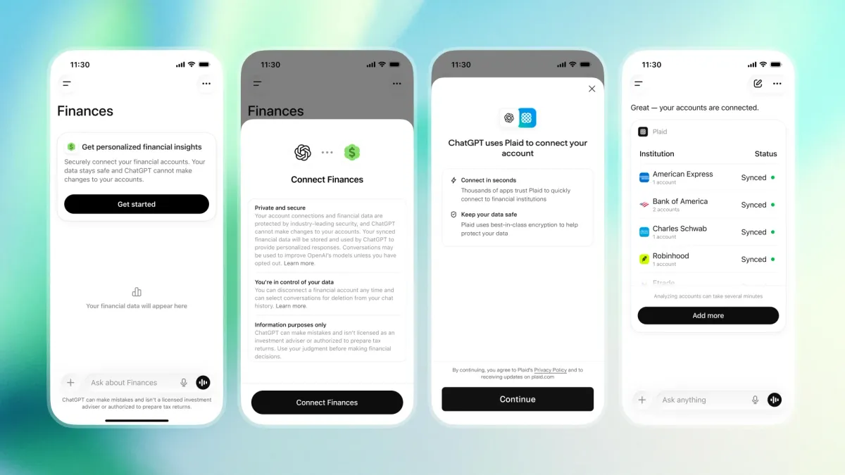OpenAI, ChatGPT Pro 사용자 대상 개인 재무 관리 기능 출시