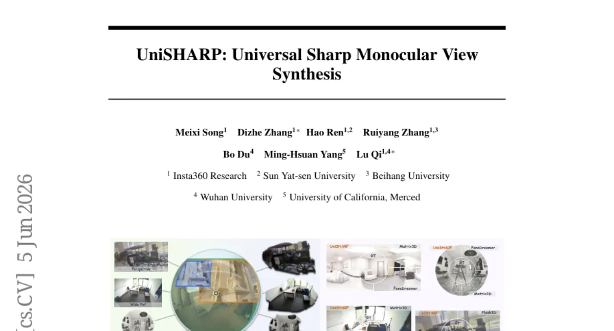 UniSHARP: 단일 이미지로 다양한 카메라 시스템에서 포토리얼리스틱 뷰 합성