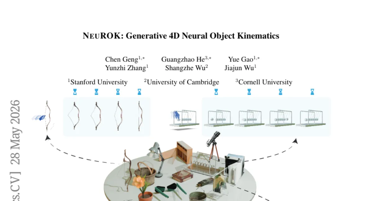 NeuROK: 데이터 기반 4D 동역학 생성 — 물리 시뮬레이션을 잠재 공간에서 학습