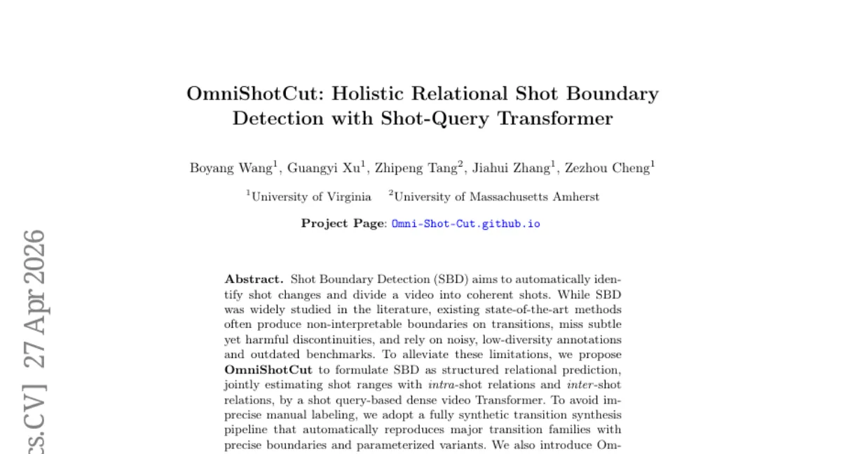 OmniShotCut: 구조적 관계 예측으로 샷 경계 탐지 — 합성 데이터로 정밀도 향상