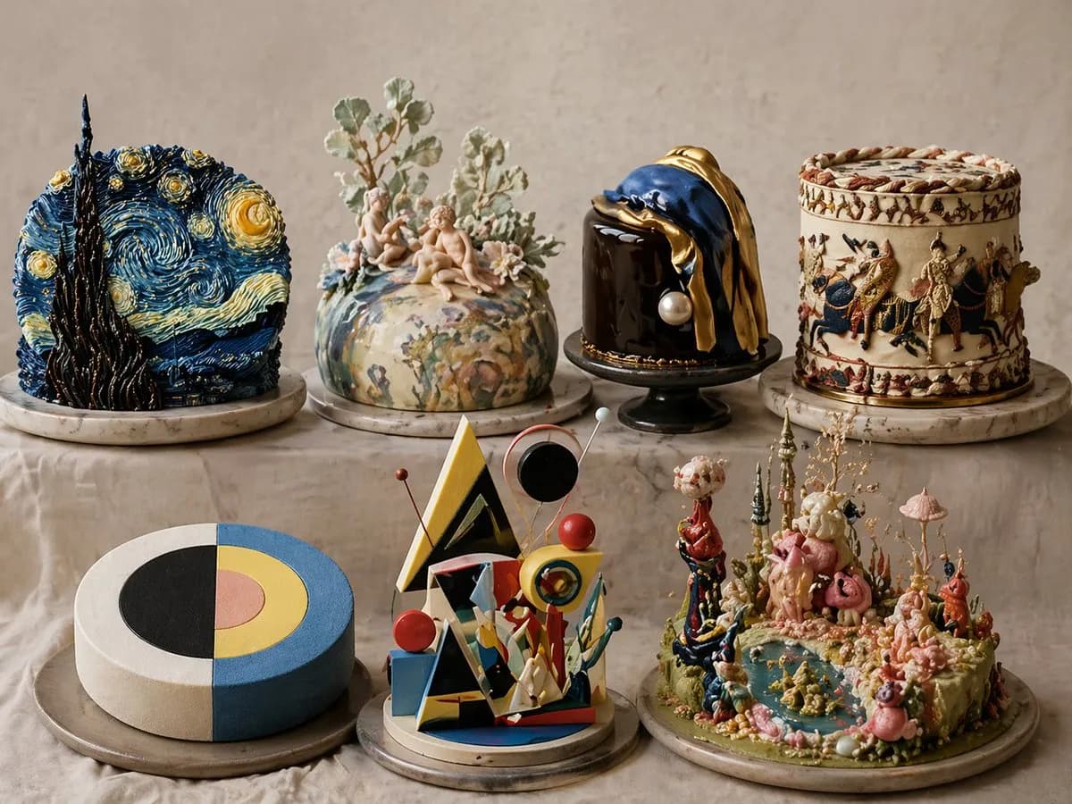 Ethan Mollick "Bathers" 케이크 — AI 이미지 생성의 예술적 혼란