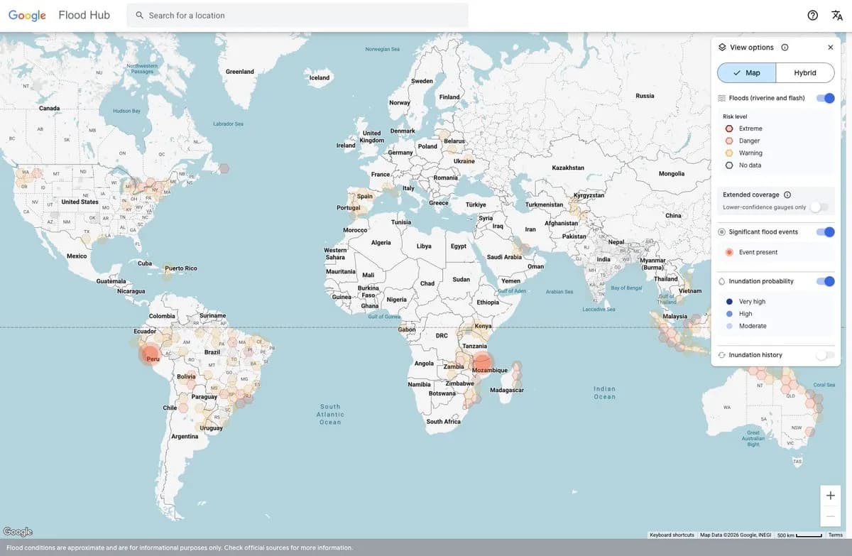 Sundar Pichai "홍수 예측 모델 24시간 전 사전 경보" — Gemini 기반 Groundsource 오픈소스