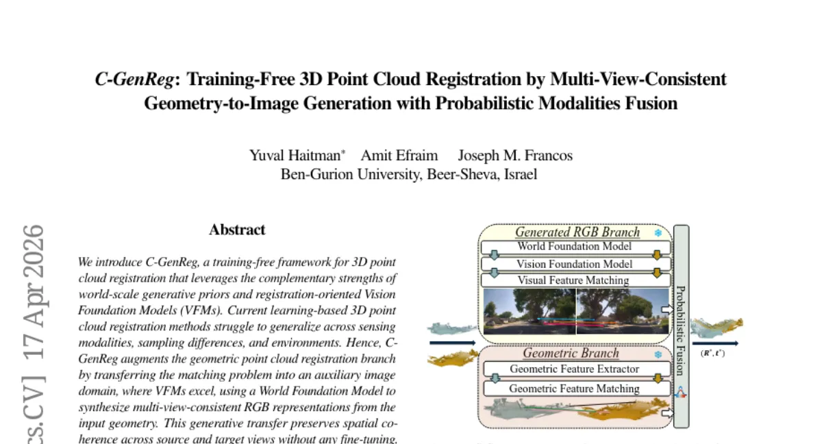 C-GenReg: Training-free 3D point cloud registration using generative priors and VFMs