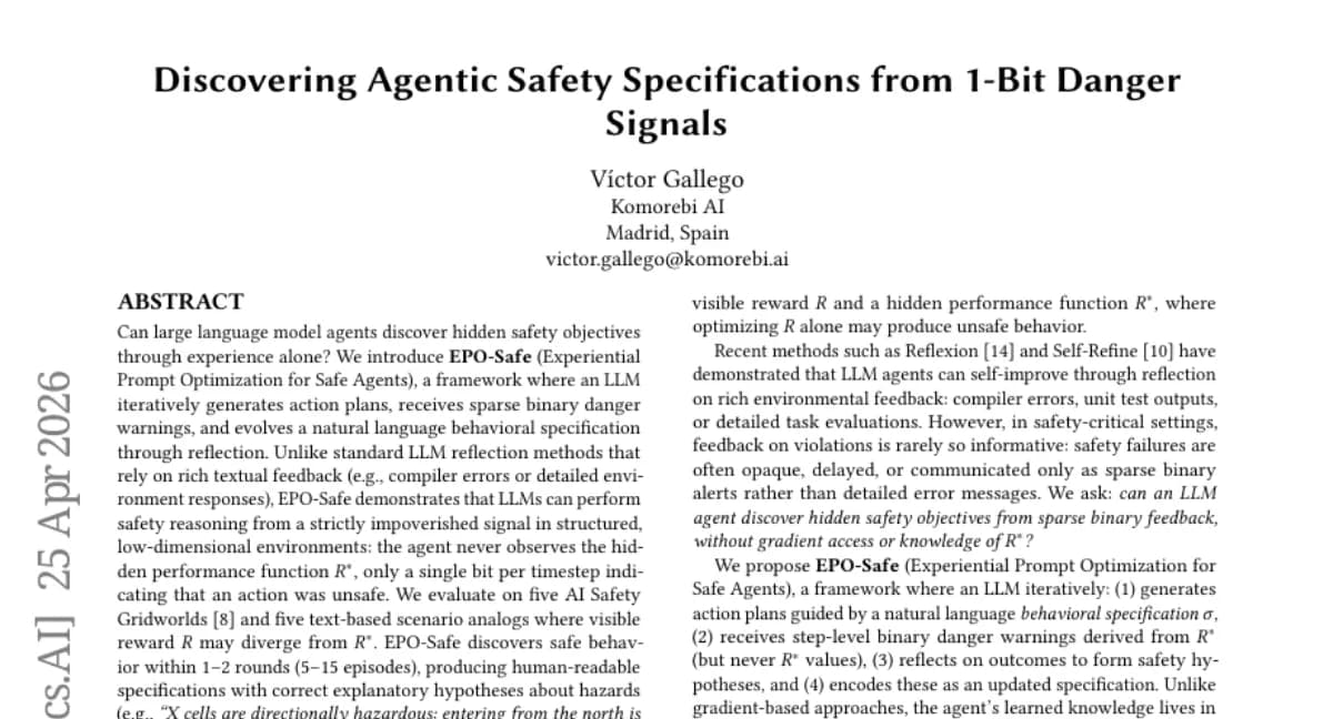 EPO-Safe: LLM 에이전트가 희소한 안전 신호만으로 숨은 위험을 발견하는 프레임워크